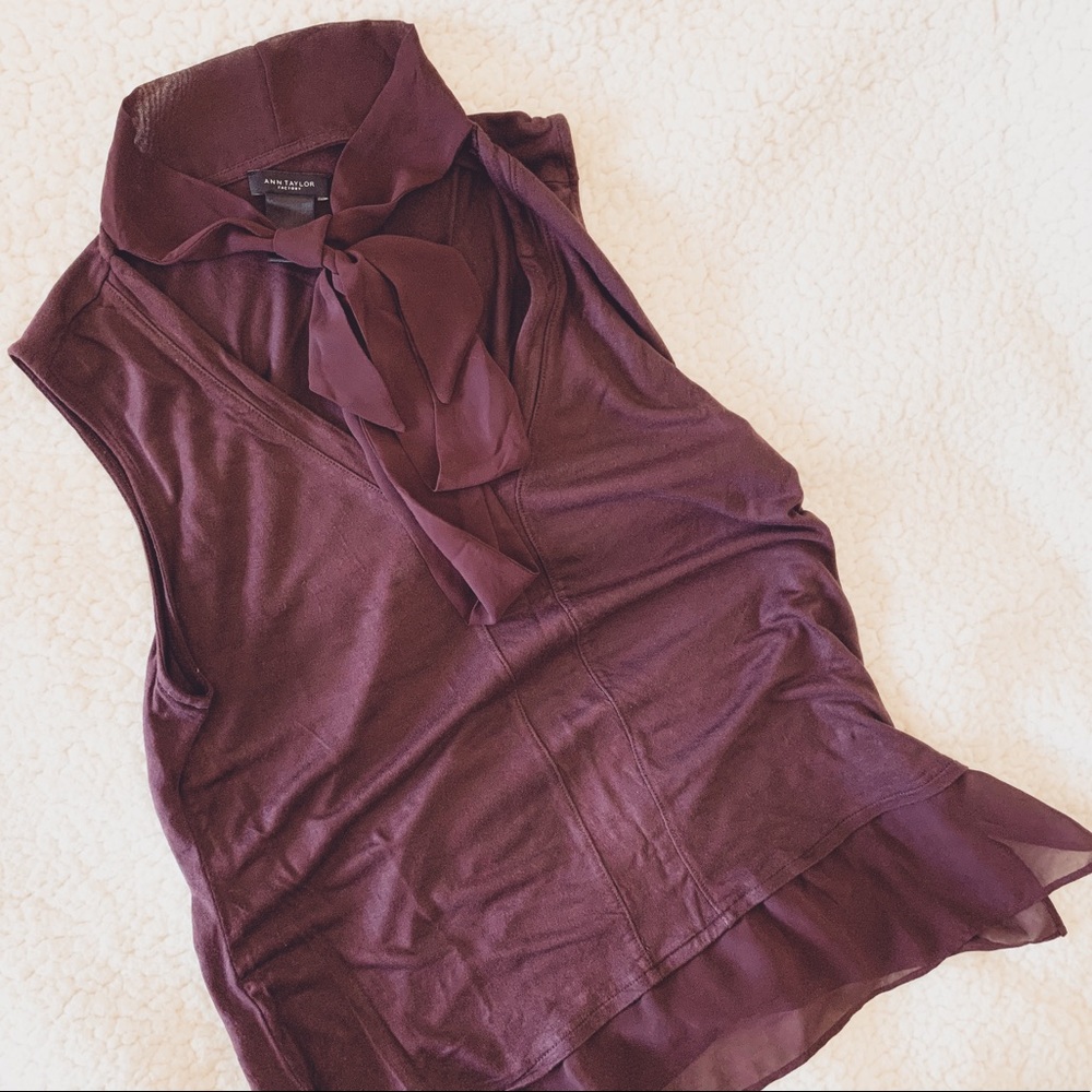 Ann Taylor Sleeveless Front Tie Top, Size S